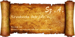 Szvoboda Adrián névjegykártya