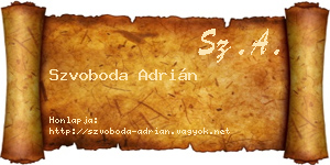 Szvoboda Adrián névjegykártya